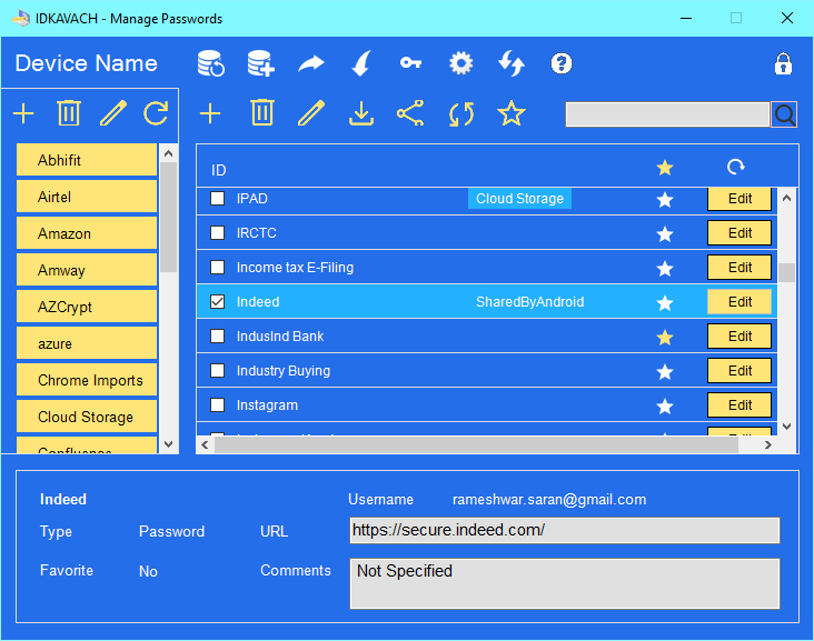 IDKAVACH Password Manager for Windows - AZCRYPT SOFTWARE LLP