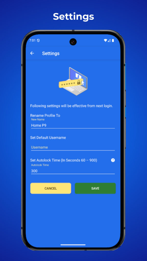 Settings - IDKAVAH Password Manager and Data Security App for Android on Google Playstore
